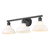 Golden Lighting Carver 3 Light 28" Wide Bathroom Vanity Light Matte Black