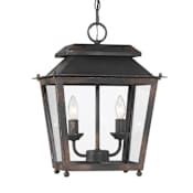Golden Lighting Abingdon 2 Light 14" Wide Taper Candle Pendant Antique Black Iron