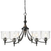 Golden Lighting Keating 6 Light 34" Wide Chandelier Antique Black Iron