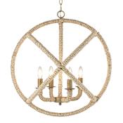 Golden Lighting Marina 4 Light 23" Wide Taper Candle Style Chandelier Burnished Chestnut
