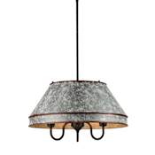 Golden Lighting Jasper 3 Light 21" Wide Pendant Antique Black Iron / Galvanized Steel