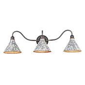Golden Lighting Jasper 3 Light 34" Wide Vanity Light Antique Black Iron / Galvanized Steel