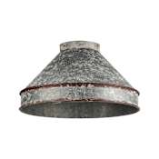 Golden Lighting Jasper 2 Light 14" Wide Semi-flush Ceiling Fixture Antique Black / Galvanized Steel