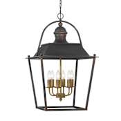 Golden Lighting Christoff 6 Light 18" Wide Pendant Antique Black Iron