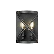 Golden Lighting Alcott 10" Tall Bathroom Sconce Antique Black Iron