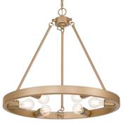 Golden Lighting Castile 6 Light 24" Wide Ring Outdoor Chandelier French Gold