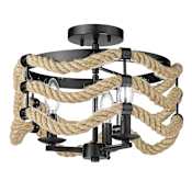 Golden Lighting Marissa 3 Light 15" Wide Semi-Flush Drum Ceiling Fixture Matte Black