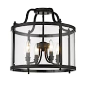 Golden Lighting Payton 4 Light 16" Wide Semi-Flush Ceiling Fixture Matte Black