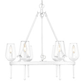 Golden Lighting Regent 6 Light 26" Wide Taper Candle Chandelier Textured White Plaster