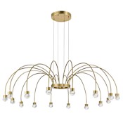 Golden Lighting Vario 16 Light 47" Wide LED Abstract Outdoor Chandelier Titanium Gold / Crystal