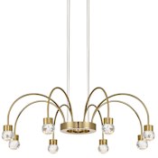 Golden Lighting Vario 8 Light 25" Wide LED Abstract Outdoor Chandelier Titanium Gold / Crystal