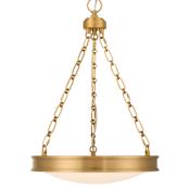 Golden Lighting Cameron 17" Wide LED Outdoor Pendant Brushed Champagne Brass / Etched Glass