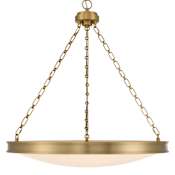 Golden Lighting Cameron 30" Wide LED Outdoor Pendant Brushed Champagne Brass / Etched Glass