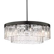 Golden Lighting Ciara 9 Light 33" Wide Drum Outdoor Chandelier Matte Black