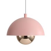 Golden Lighting Vintra 7" Wide LED Outdoor Mini Pendant with Copper Lower Shade Dusty Rose / Copper