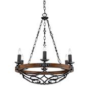 Golden Lighting Madera 6 Light 28" Wide Taper Candle Chandelier Black Iron