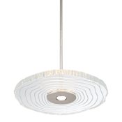 Golden Lighting Luminwood 16" Wide LED Pendant Polished Nickel / Wood-Pressed Clear Resin