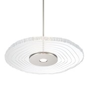 Golden Lighting Luminwood 24" Wide LED Pendant Polished Nickel / Wood-Pressed Clear Resin