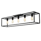Golden Lighting Wesson 5 Light 41" Wide Flush Mount Linear Ceiling Fixture Matte Black