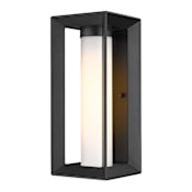 Golden Lighting Smyth 14" Tall Outdoor Wall Sconce with Frosted Glass Shade Natural Black