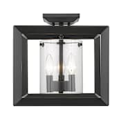Golden Lighting Smyth 3 Light 12" Wide Semi-Flush Ceiling Fixture Matte Black