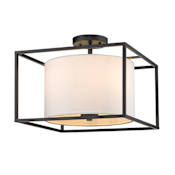 Golden Lighting Manhattan 3 Light 15" Wide Semi-Flush Square Ceiling Fixture Matte Black
