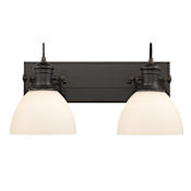 Golden Lighting Hines 2 Light 18" Wide Bathroom Vanity Light Rubbed Bronze / Opal