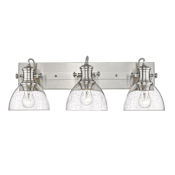 Golden Lighting Hines 3 Light 25" Wide Bathroom Vanity Light Pewter