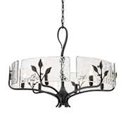 Golden Lighting Calla 6 Light 28" Wide Taper Candle Style Chandelier Natural Black