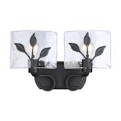 Golden Lighting Calla 2 Light 2" Wide Vanity Light Natural Black