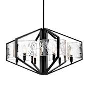 Golden Lighting Varsha 6 Light 28" Wide Taper Candle Pendant Matte Black