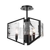 Golden Lighting Varsha 3 Light 17" Wide Semi-Flush Ceiling Fixture Matte Black