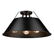 Golden Lighting Orwell 3 Light 19" Wide Semi-Flush Ceiling Fixture Matte Black