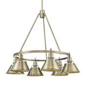Golden Lighting Orwell 6 Light 29" Wide Chandelier Aged Brass