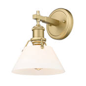 Golden Lighting Orwell 10" Tall Bathroom Sconce with Frosted Glass Shade Brushed Champagne Bronze