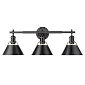 Golden Lighting Orwell 3 Light 27" Wide Vanity Light Matte Black