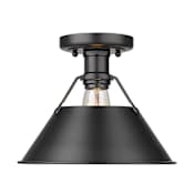 Golden Lighting Orwell 10" Wide Semi-Flush Ceiling Fixture Matte Black
