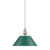 Golden Lighting Orwell 14" Wide Pendant Aged Brass / Pine Green Shades