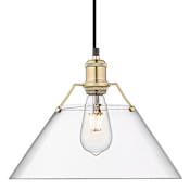 Golden Lighting Orwell 14" Wide Pendant with Clear Glass Shade Brushed Champagne Bronze