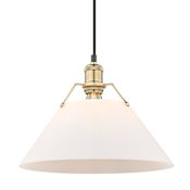 Golden Lighting Orwell 14" Wide Pendant with Opal Glass Shade Brushed Champagne Bronze