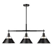 Golden Lighting Orwell 3 Light 36" Wide Linear Pendant Matte Black