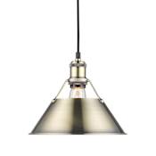 Golden Lighting Orwell 10" Wide Outdoor Mini Pendant Aged Brass