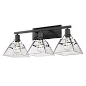 Golden Lighting Kepler 3 Light 28" Wide Vanity Light Matte Black