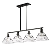 Golden Lighting Kepler 4 Light 39" Wide Linear Pendant Matte Black