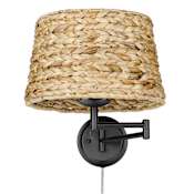 Golden Lighting Eleanor 13" Tall Hardwired or Plug-In Wall Sconce Matte Black