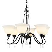 Golden Lighting Donya 6 Light 28" Wide Crystal Chandelier Matte Black