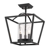 Golden Lighting Mercer 3 Light 12" Wide Semi-Flush Ceiling Fixture Matte Black