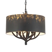 Golden Lighting Arboreal 4 Light 15" Wide Pendant Antique Black Iron