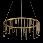 Golden Lighting Lucerna 14" Wide Ring Chandelier Stainless Steel Gold