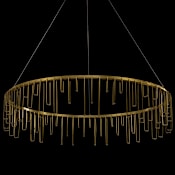 Golden Lighting Lucerna 32" Wide Ring Chandelier Stainless Steel Gold
